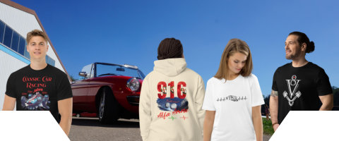Automotive T-Shirts für Oldtimer Enthusiasten