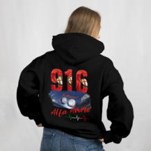 Kaputzenpullover Alfa Amore Herzschlag Motiv für Alfisti und Fans des Spider / GTV 916